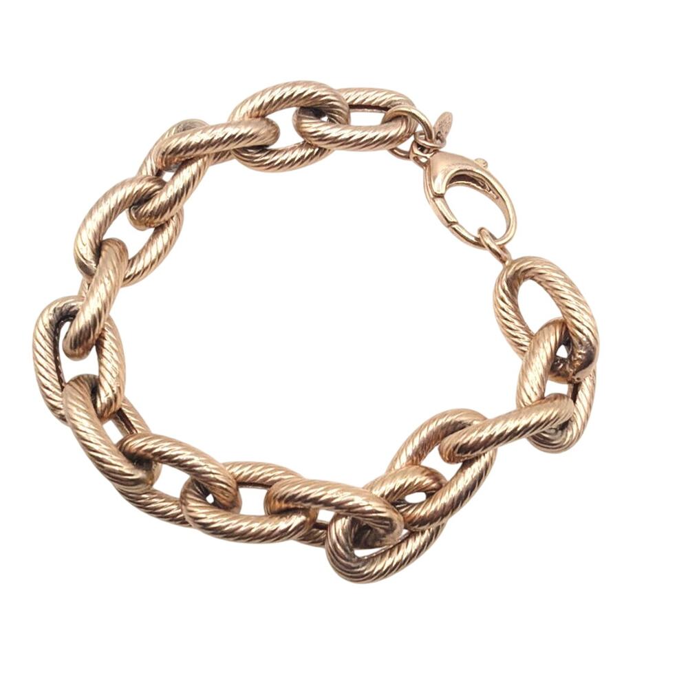 Bronze Milor Italy Rose Gold Tone Bracelet 7”